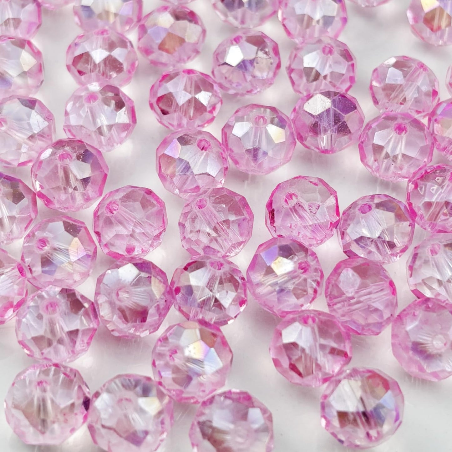 YHYPOCI 500pcs 3mm Crystal Glass Beads for Crafts Faceted Rondelle Glass Beads for Jewelry Making Crystal Spacer Beads for Necklaces Bracelets Earrings DIY Craft(Pink AB)