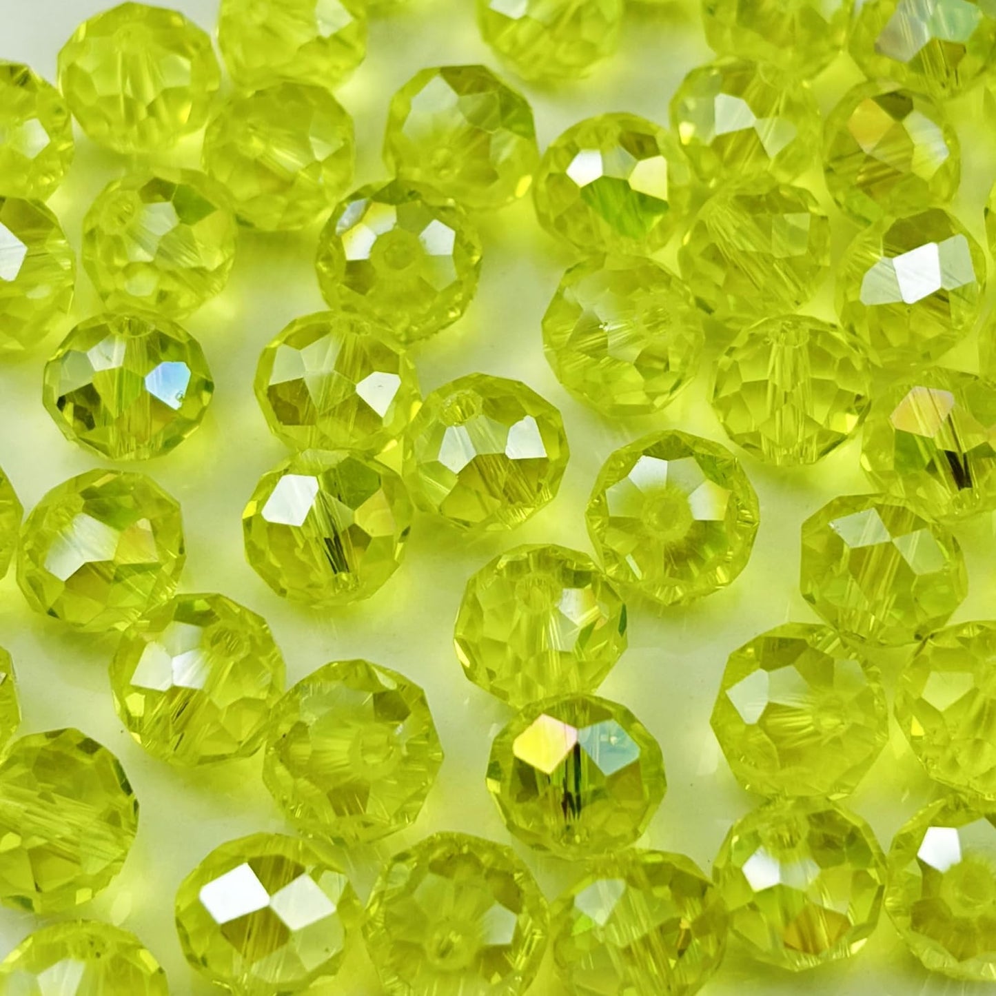 YHYPOCI 200pcs 6mm Crystal Glass Beads for Crafts Faceted Rondelle Glass Beads for Jewelry Making Crystal Spacer Beads for Necklaces Bracelets Earrings DIY Craft(Lemon Yellow AB)