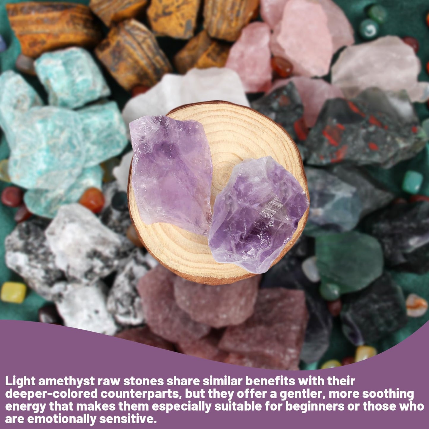 1.1lb Bulk Raw Amethyst Stone Rough Crystal-Natural Raw Stones Crystal for Tumbling, Cabbing, Fountain Rocks, Decoration,Polishing, Wire Wrapping, Wicca & Reiki Crystals Healing
