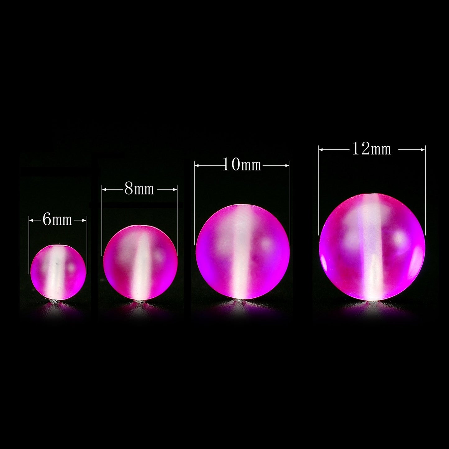 RUBYCA 6mm Round Moonstone Matte Crystal Glass Beads Aura for Jewelry Making Pink, 1 Strand