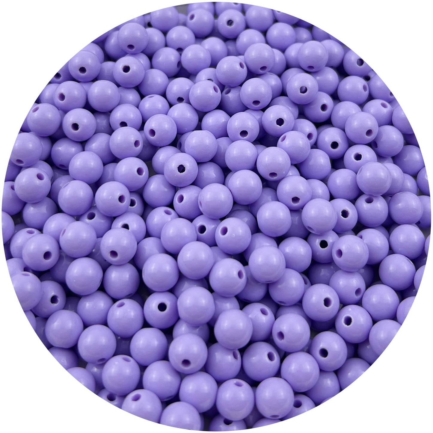 Mulutoo 1000Pieces 6MM Acrylic Round Beads Round Acrylic Balls Chunky Beads Smooth Spacer Plastic Pastel Beads Craft Beads for Necklace and Bracelet Making Crafting Supplies(185-light Purple)