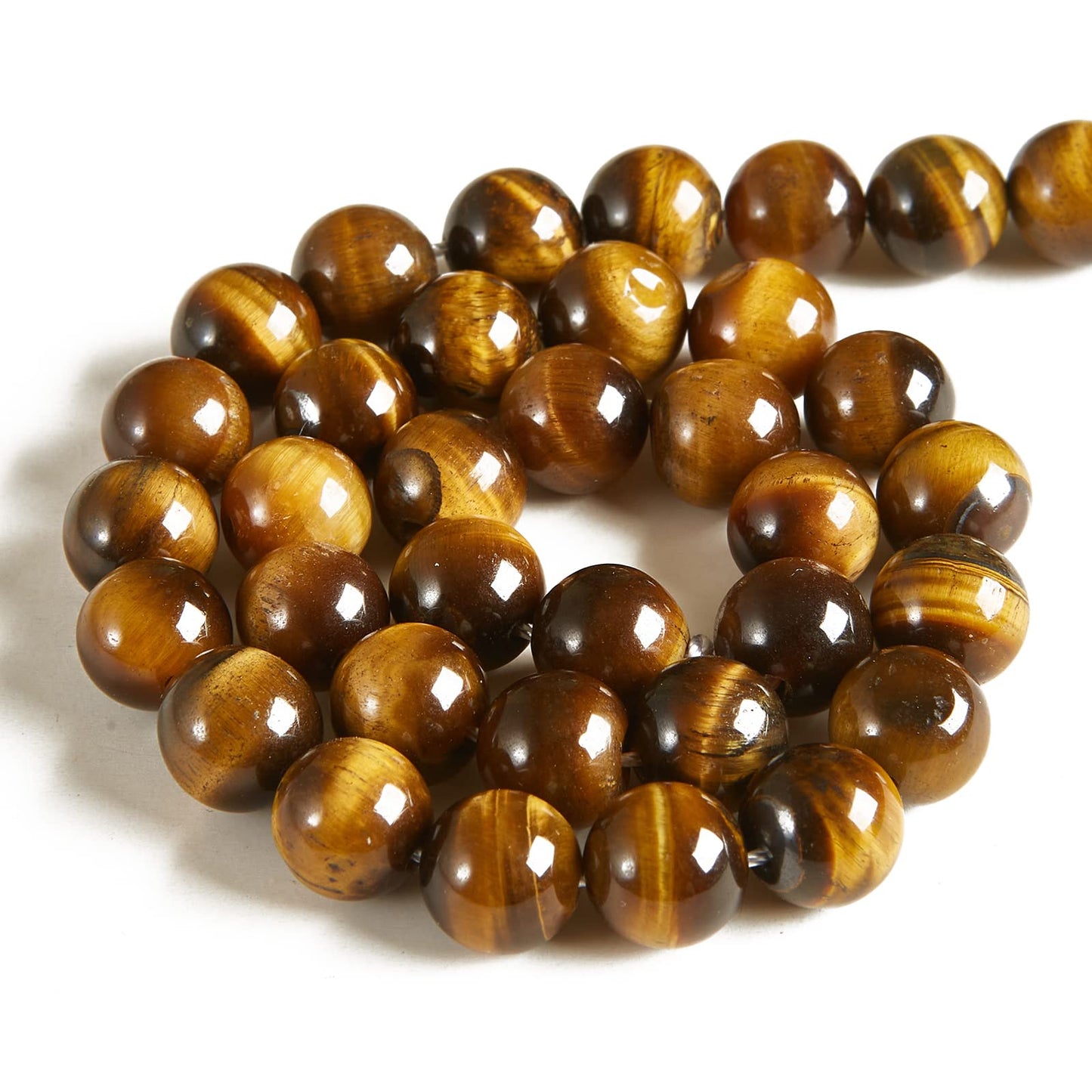100pcs 10mm Yellow Tiger Eye Beads Natural Gemstone Beads Round Loose Beads for Jewelry Making