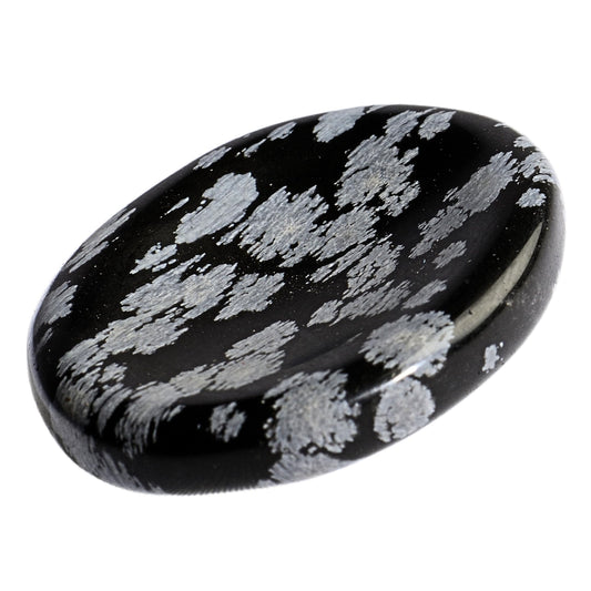 Anaya Agate Snowflake Obsidian Worry Stones Certified Crystal Thumb Worry Stone for Anguish Relaxing and Soothing Balance Stones for Meditation, Stress Relief Crystals and Healing Stones for Men Women