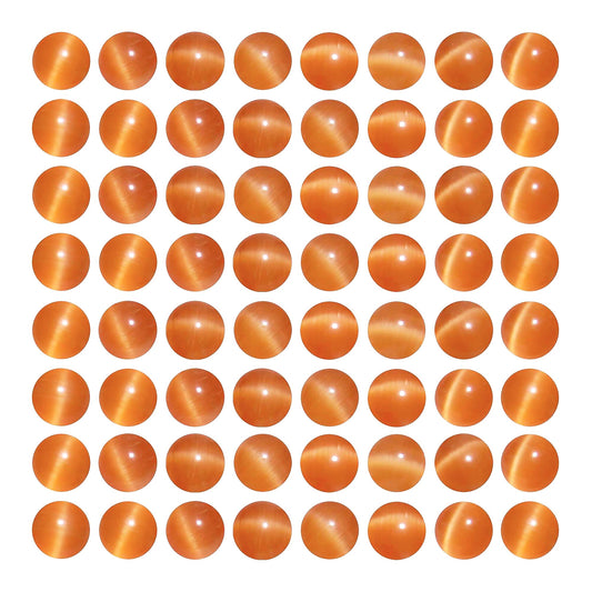 MJDCB 35pcs Orange Cat Eye Stone Beads 10mm Round Crystal Loose Bead for Jewelry Making DIY Bracelets Necklace Accessories