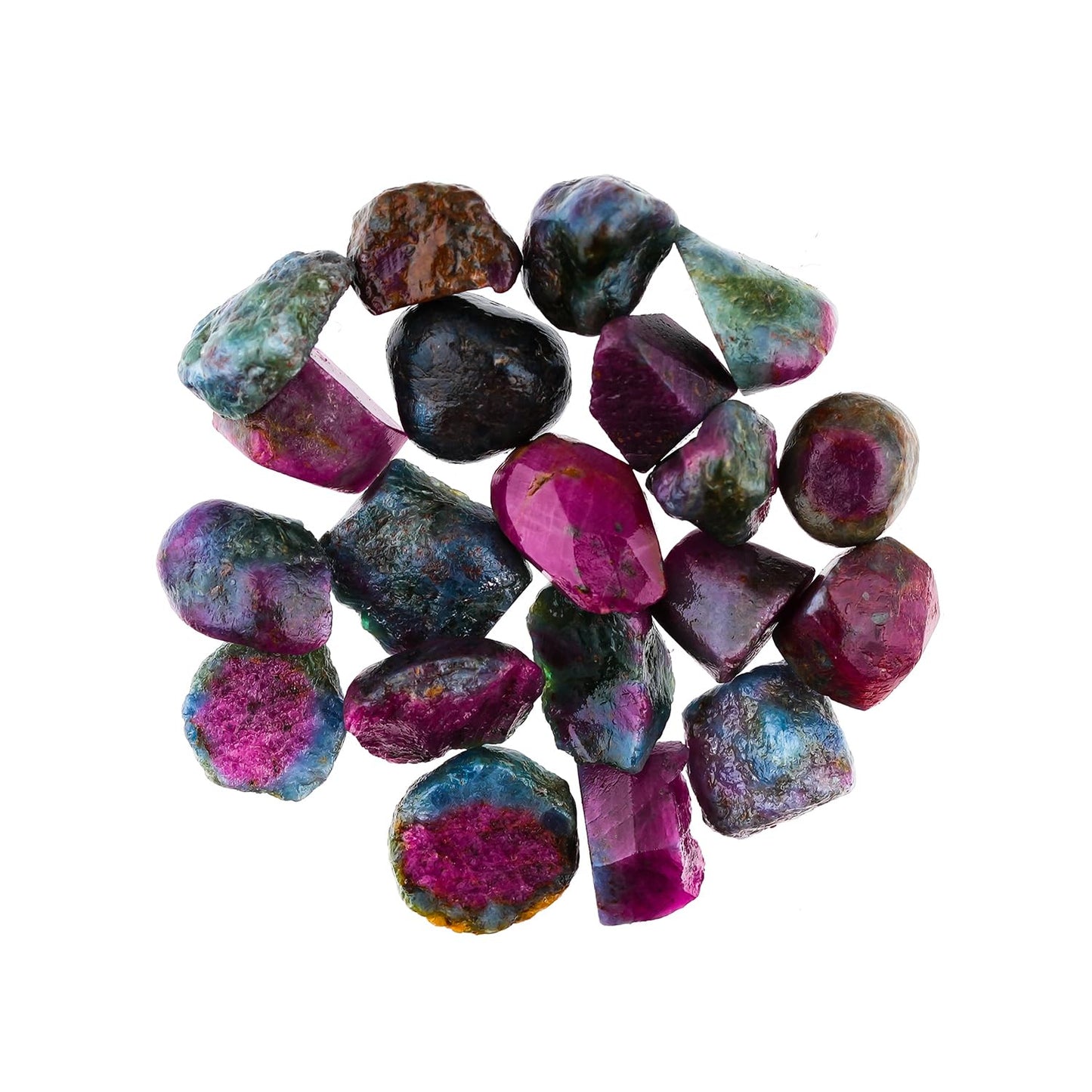 ColouredRocks (20 pcs.) RUBY KYANITE Raw Crystals, Raw Stones, Rough Gemstones, Jewelry Making Supply, Cabbing, Polishing, Cutting, DIY, Crafts (50+ carats.) (7-10 mm.)