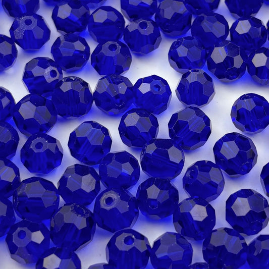 YUEXIGO 400pcs 4mm Round Crystal Glass Beads for Jewelry Making, Faceted Crystal Glass Spacer Beads for Bracelet Earring Necklace DIY Craft(Dark Blue)