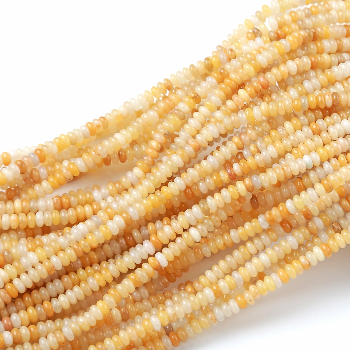 2x4MM 150PCS Yellow Jade Tube Rondelle Abacus Disk Spacer Loose Beads for Jewelry Making