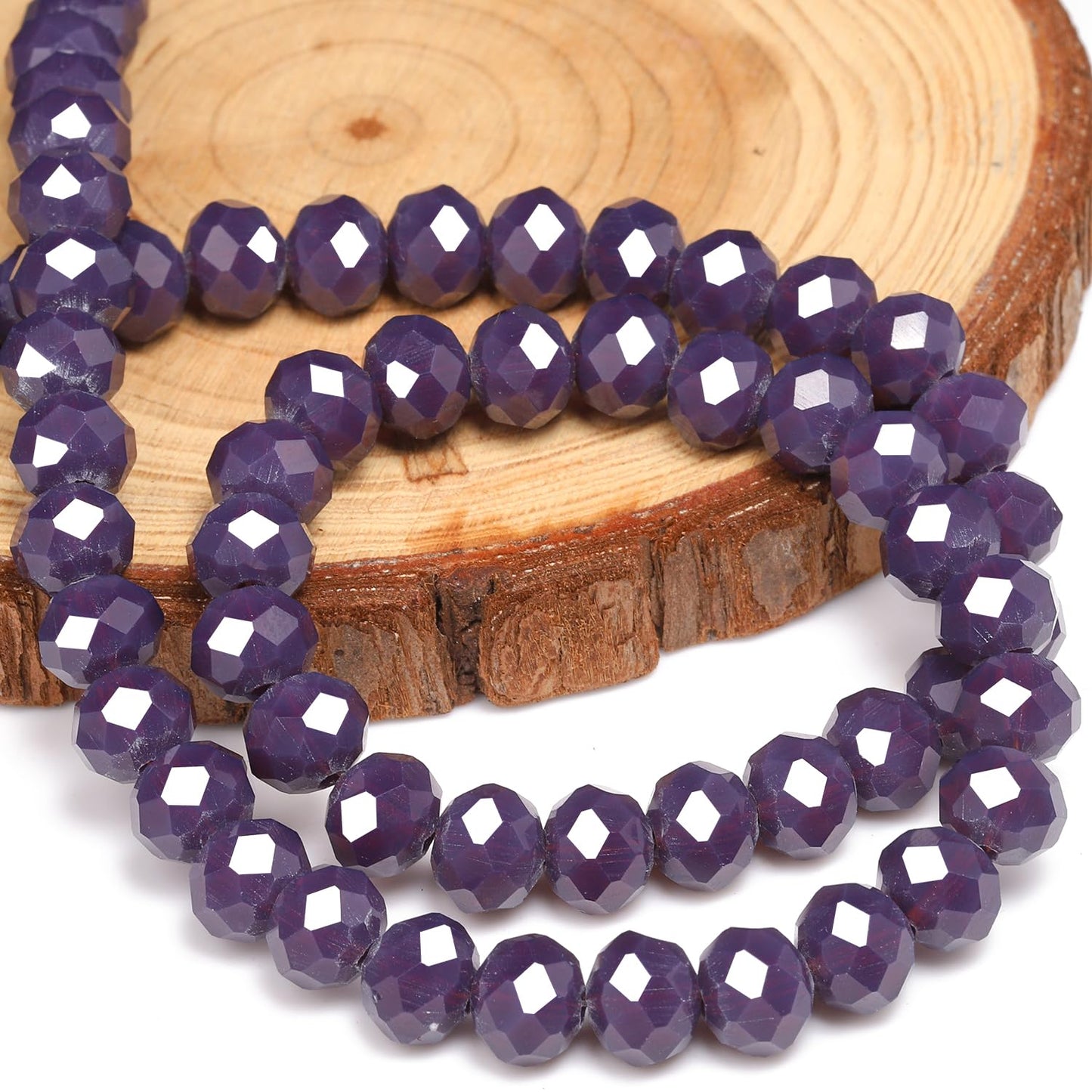 NITOPUPU 1000pcs 4mm Crystal Glass Beads for Jewelry Making Faceted Rondelle Flat Beads for Bracelets Necklace Earrings DIY Crafts (Violet Jade Crystal Bead)