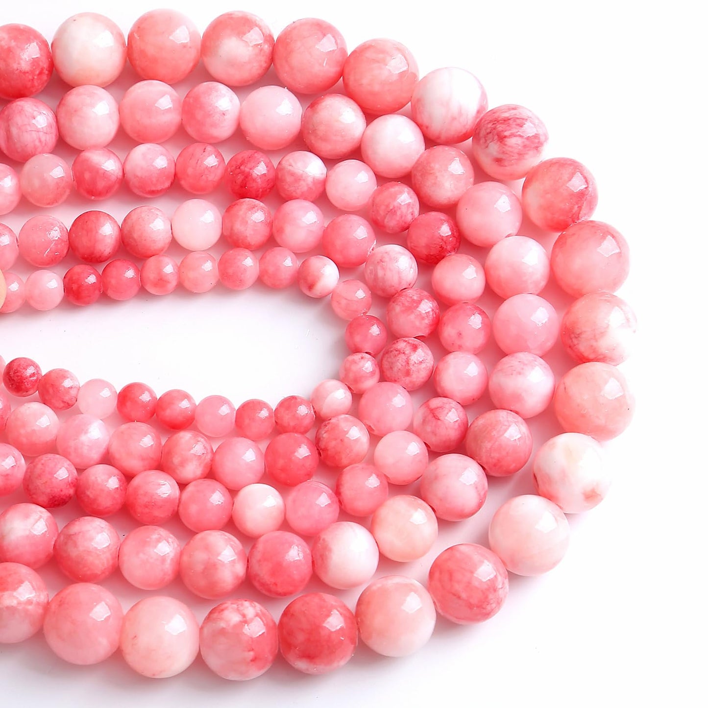 120PCS 6MM Pink Persian Jade Spacer Loose Beads for Jewelry Making DIY Bracelet Necklace 2 Strands