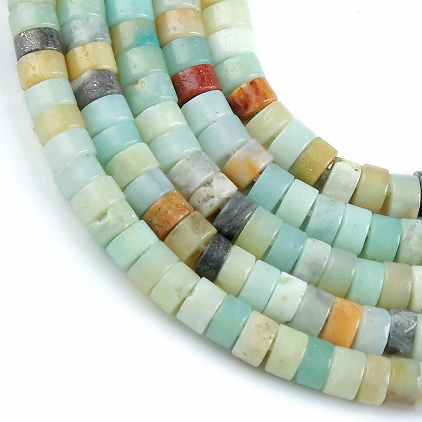 2x4MM 150PCS Amazonite Tube Cylinder Rondelle Abacus Disk Spacer Loose Beads for Jewelry Making