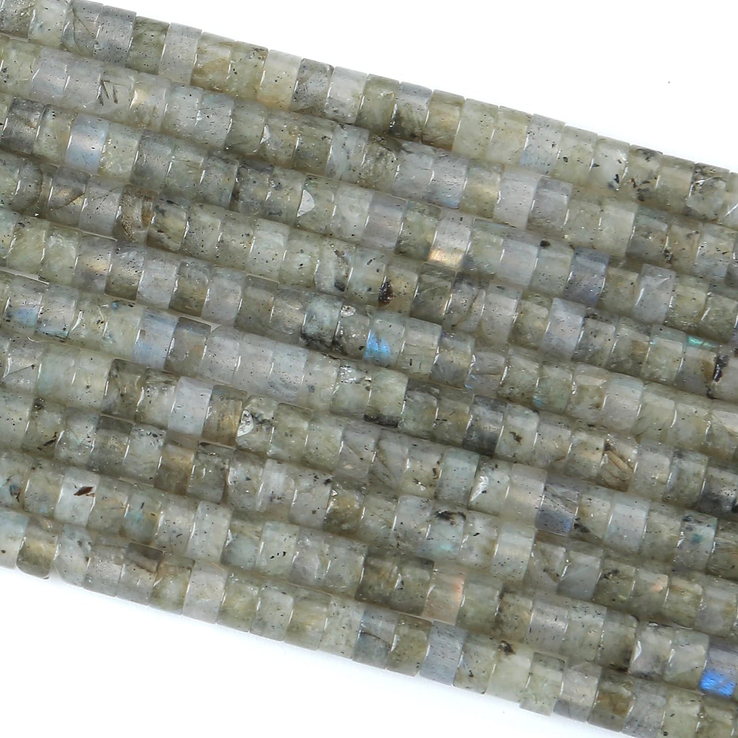 2x4MM 150PCS Labradorite Tube Cylinder Rondelle Abacus Disk Spacer Loose Beads for Jewelry Making