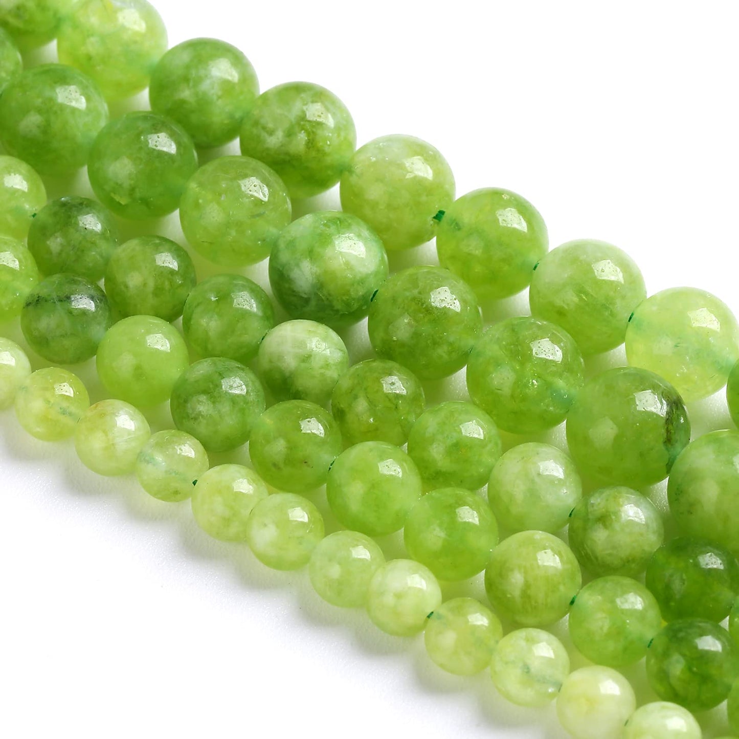 8MM 45PCS Natural Green Peridot Jade Quartz Beads for Jewelry Making DIY Bracelet Crystal 1 Strand