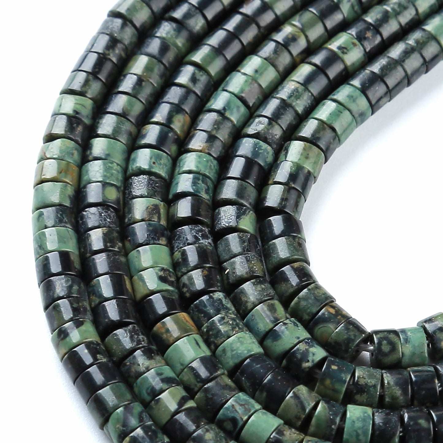 2x4MM 150PCS Kambaba Jasper Tube Cylinder Rondelle Abacus Disk Spacer Loose Beads for Jewelry Making