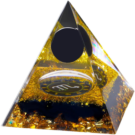 YATOJUZI 12 Zodiac Scorpio Birthday Gifts for Women Men Black Obsidian Healing Crystals Natural Crystal Stones Gemstones Orgonite Chakra Reiki Lucky Energy Decor for Office Desk Decorations