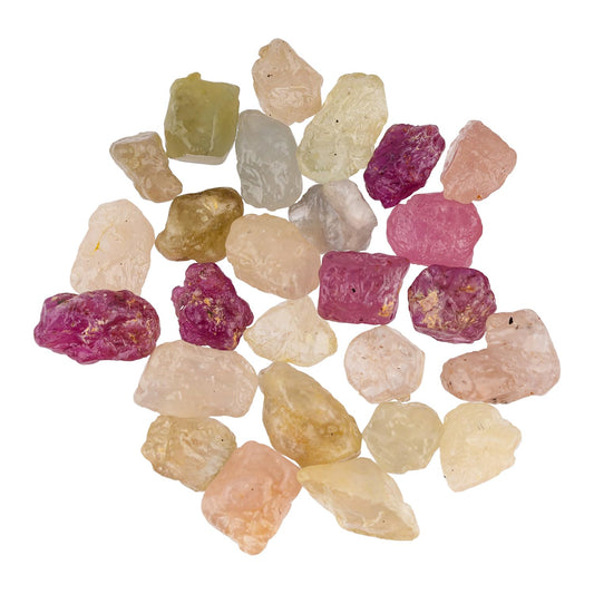 ColouredRocks 100 carats Multi Sapphire Glass-Filled Crystals, Raw Stones, Rough Gemstones, Jewelry Making Supply, Cabbing, Polishing, Cutting, DIY, Crafts (25+pcs) (5-10mm)