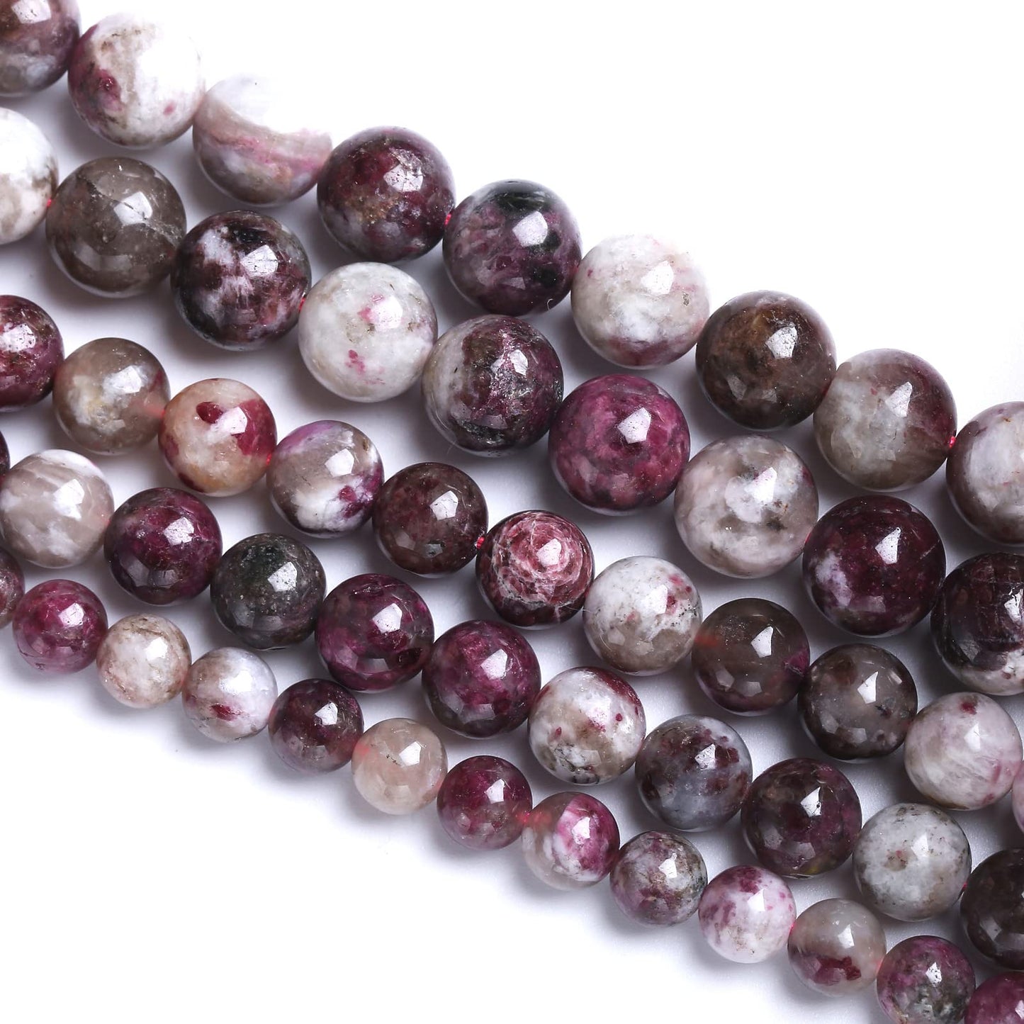 10MM 36PCS Natural Stone Colorful Tourmaline Gemstone Loose Beads for Jewelry Making DIY Bracelet Necklace 1 Strand