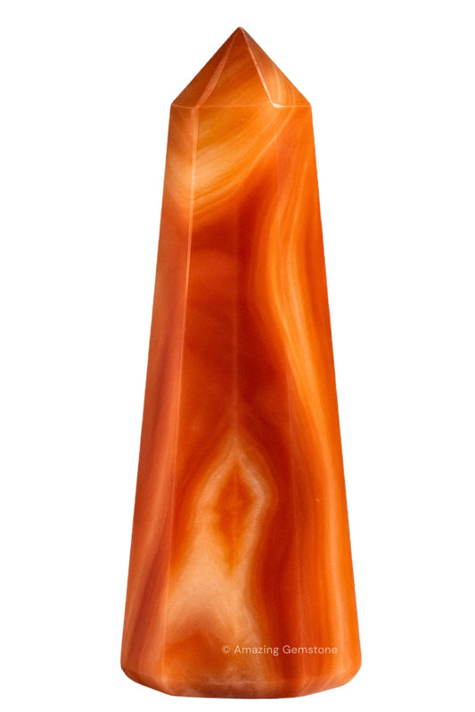 Amazing Gemstone Carnelian Onyx Crystal Towers - Natural Healing Crystal Point Obelisk for Reiki Healing and Crystal Grid (3" to 4" INCH)