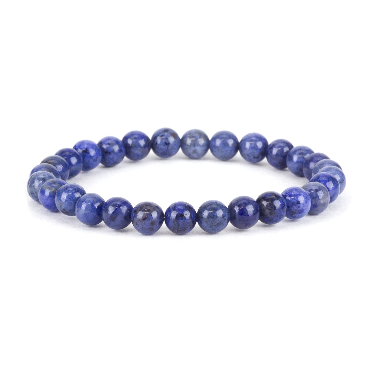 Cherry Tree Collection - Small, Medium, Large Sizes - Gemstone Beaded Bracelets For Women and Men - 6mm Round Beads (Dumortierite - Medium)