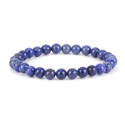 Cherry Tree Collection - Small, Medium, Large Sizes - Gemstone Beaded Bracelets For Women and Men - 6mm Round Beads (Dumortierite - Medium)