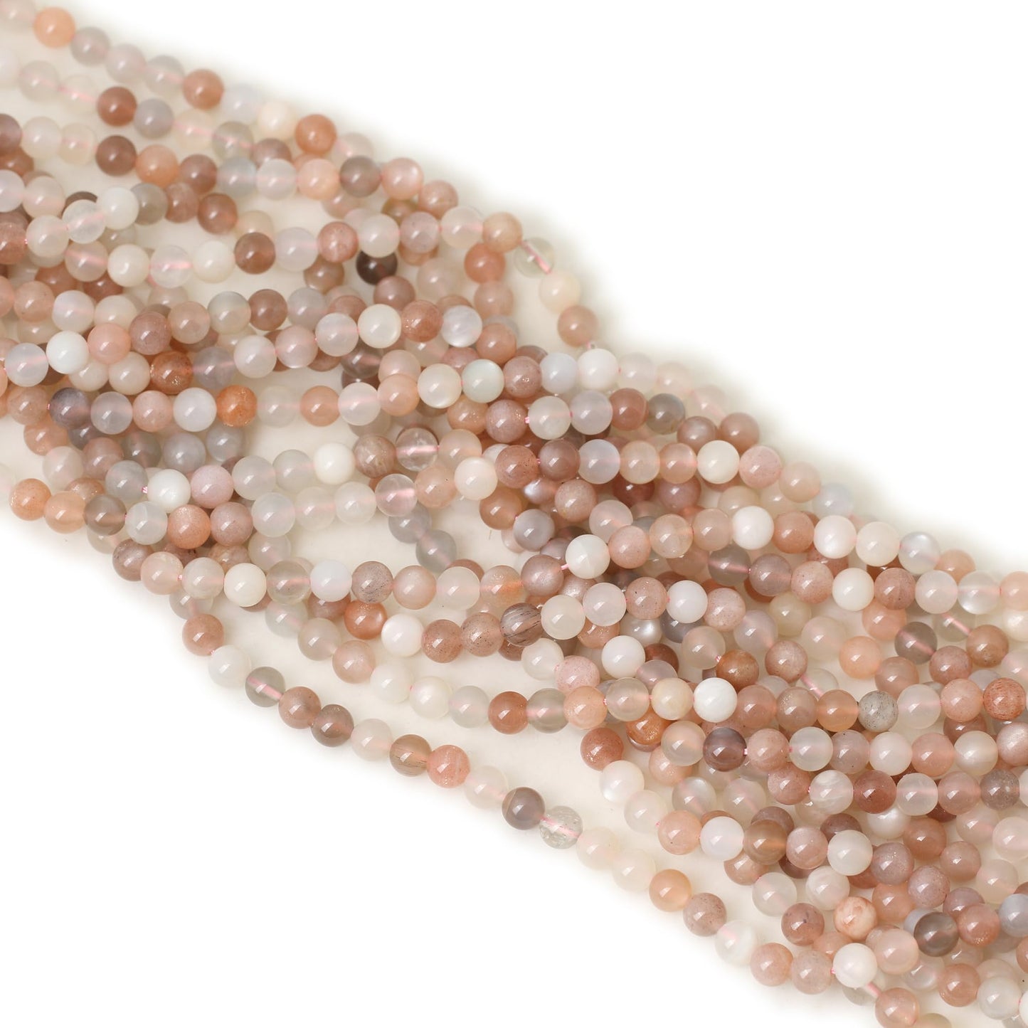 CHEAVIAN 60PCS 6mm Natural Rainbow Moonstone Stone Gemstone Round Loose Beads for Jewelry Making 1 Strand 15"