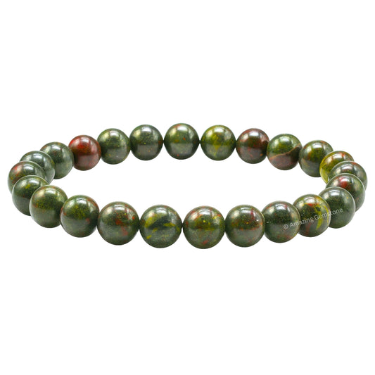 Amazing Gemstone Crystal Bracelet for Women Men's Gifts - Protection Healing Crystal Bracelet - 8mm Gemstone Beaded Stretchable Bracelet Pulseras Para Hombres Mujer Stocking Stuffers Mothers Day Gift (Dragon Bloodstone)