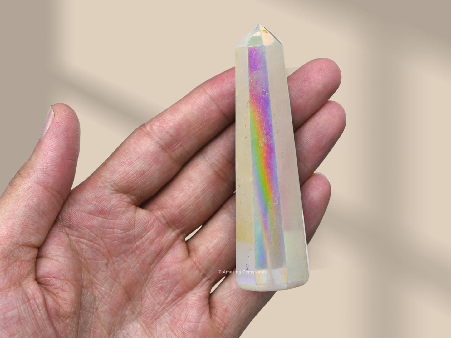 Amazing Gemstone Angel Aura Quartz Crystal Towers ~ Natural Healing Crystal Point Obelisk for Reiki Healing and Crystal Grid (3" to 4" INCH)