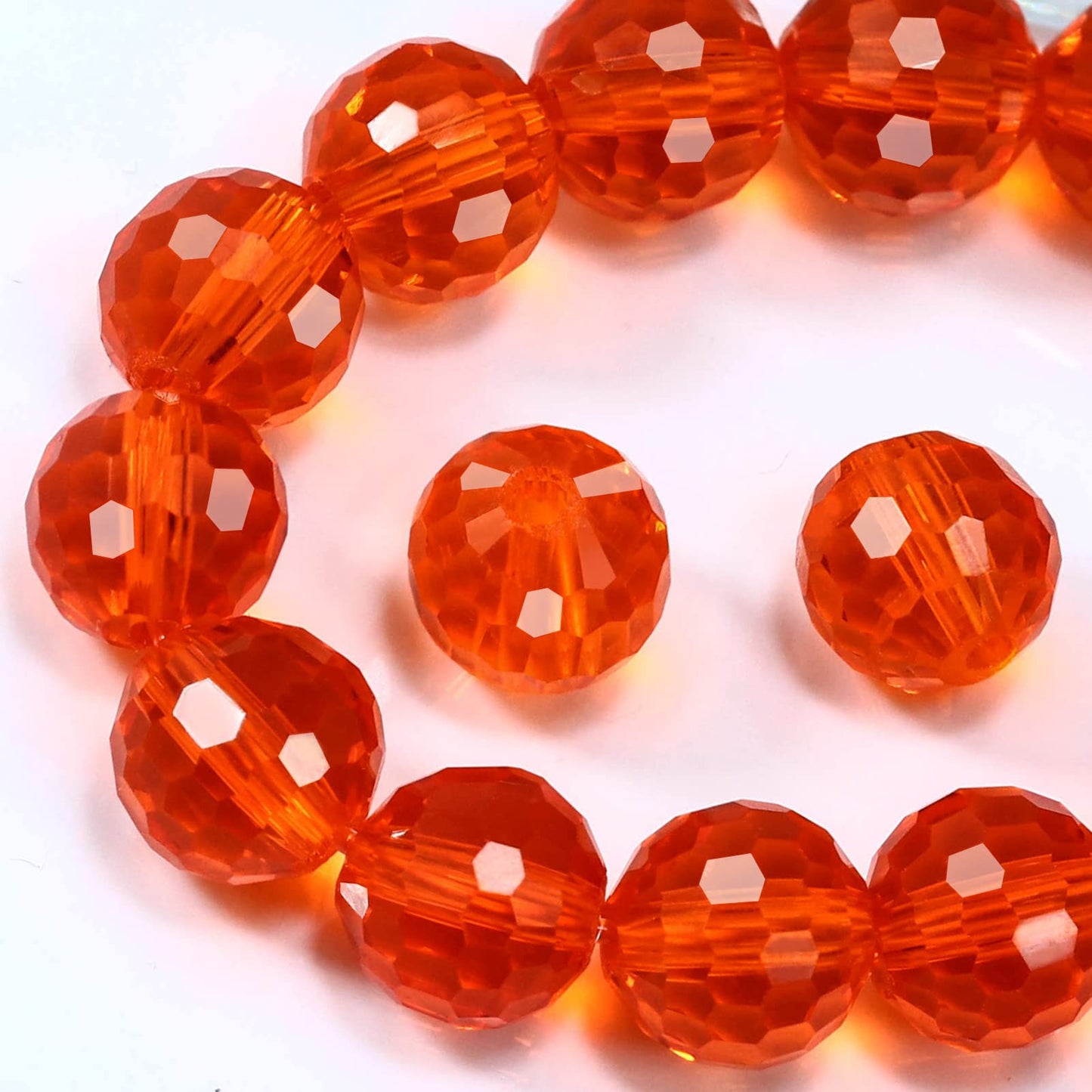 Dowarm 150PCS 6MM Round Crystal Glass Beads for Jewelry Making, Hyacinth Faceted Crystal Rondelle Spacer Beads for Crafts Bracelet Wind Chimes Suncatcher