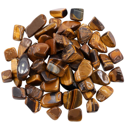 Hilitchi 1lb Bulk Large Natural Tumbled Polished Brazilian Stones Gemstone Healing Crystals Quartz for Wicca, Reiki, and Energy Crystal Healing (Tiger’s Eye About 1lb/450g/16oz/bag)