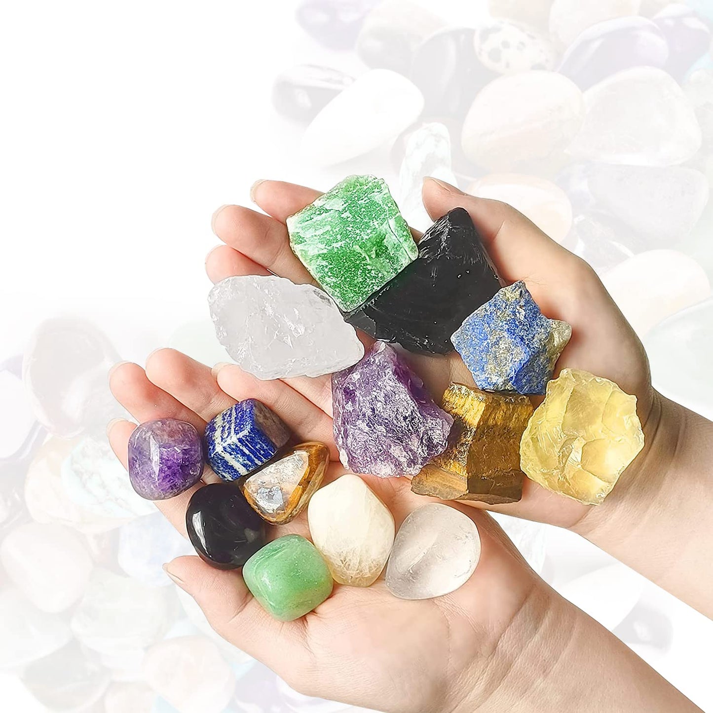 Green Sandstone Healing Crystal Stones, 1.25-2.0" Large Reiki Healing Gemstones Natural Tumbled Polished Stones for Energy Witchcraft Therapy Meditation