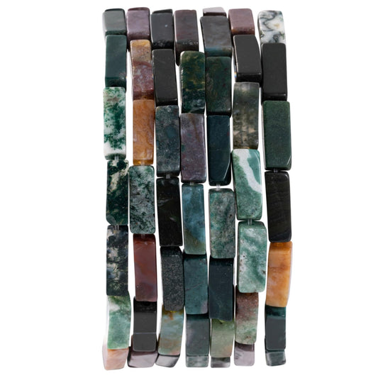 Natural Indian Agate Rectangle Tube Beads 4x13mm 38cm/str Loose Semi Gemstone Stone Beads for Making Bracelets Necklace Earrings