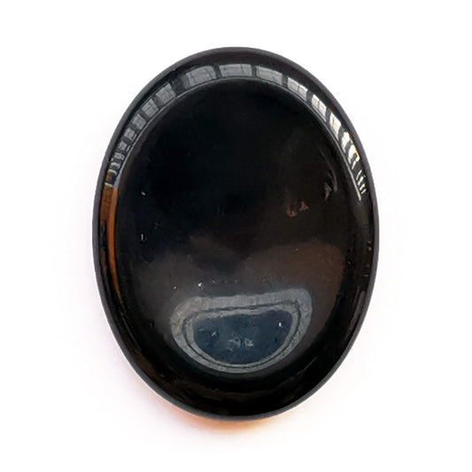 Bacatgem 1 Pcs Natural Black Obsidian Crystal Thumb Worry Stone,Stress Relax Healing Reiki Crystal Pocket Palm Stones
