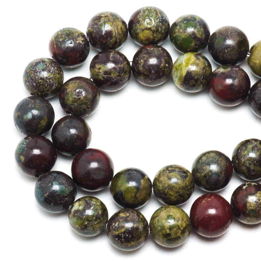 DIQIO Natural Stone Beads Gemstone Beads for Jewelry Making - Dragon Blood Beads for Bracelets, 6mm Jasper Round Beads(58-60pcs, 6mm, Dragon Blood)