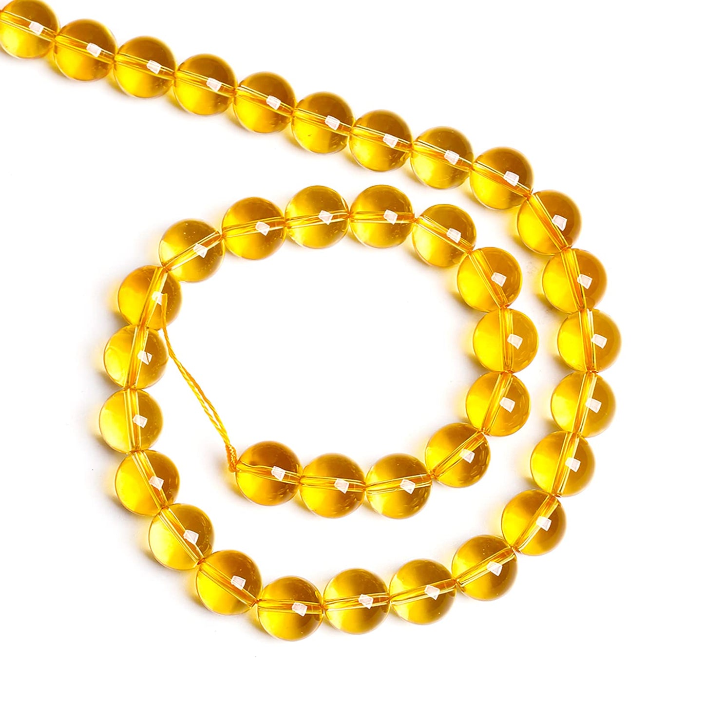 12MM 32PCS Natural Crystal Stone Clean Citrine 3A Grade Loose Beads for Jewelry Making DIY Bracelet