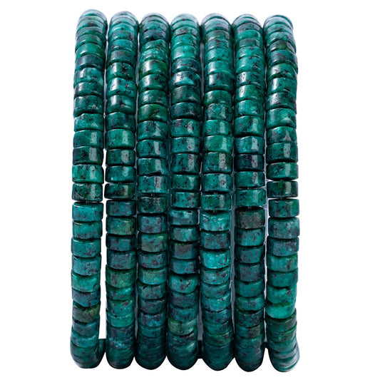 Natural African Turquoise Stone Spacer Beads 6x3mm 38cm/str Flat Round Loose Semi Gemstone Caps for Making Bracelets Necklace
