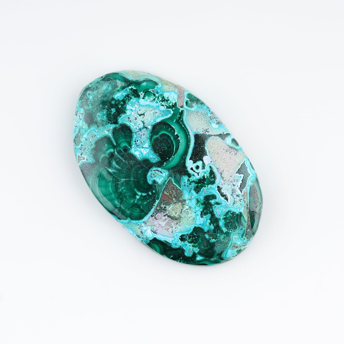 ColouredRocks (40x25mm+ BIG AZURITE MALACHITE, Natural Cabochon Crystals, Loose Gemstone, Wholesale Polished Supply, Jewelry Making, DIY Craft, Gem Collection