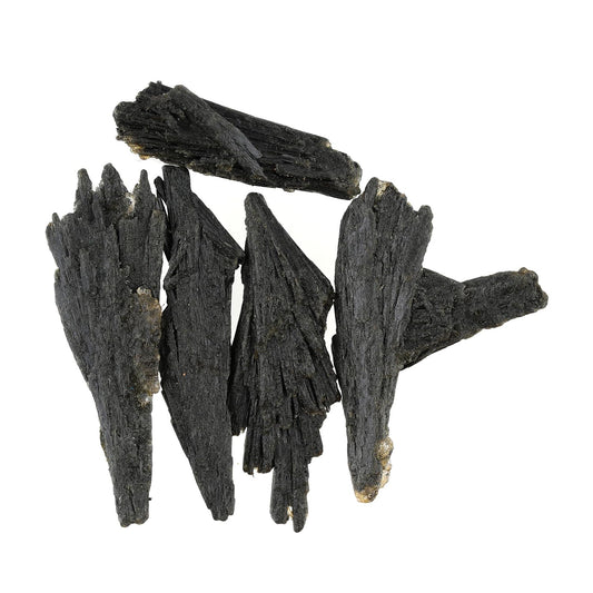 ColouredRocks 5pcs Black Kyanite Wings Crystals, Raw Stones, Rough Gemstones, Jewelry Making Supply, Cabbing, Polishing, Cutting, DIY, Crafts (50+ carats.) (20-30mm)