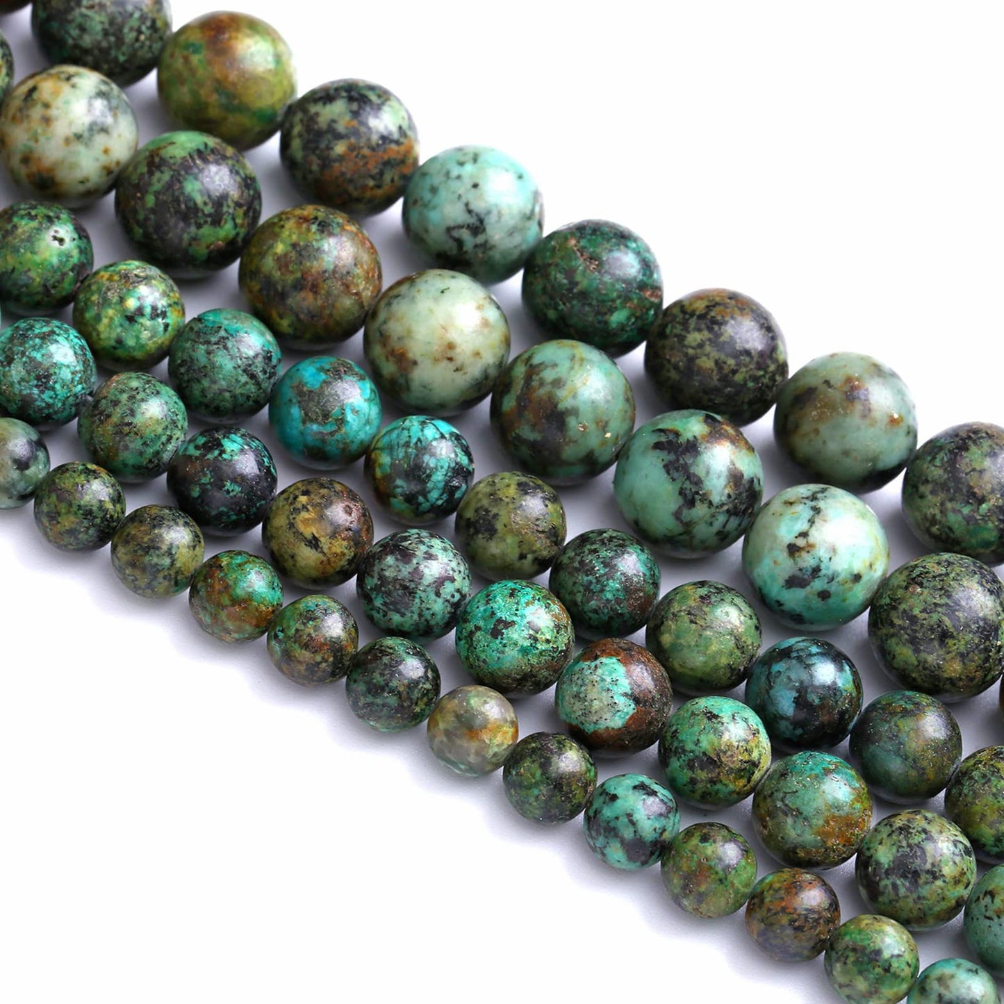 12MM 30PCS Natural Stone Green African Turquoise Spacer Loose Beads for Jewelry Making DIY Bracelet Necklace