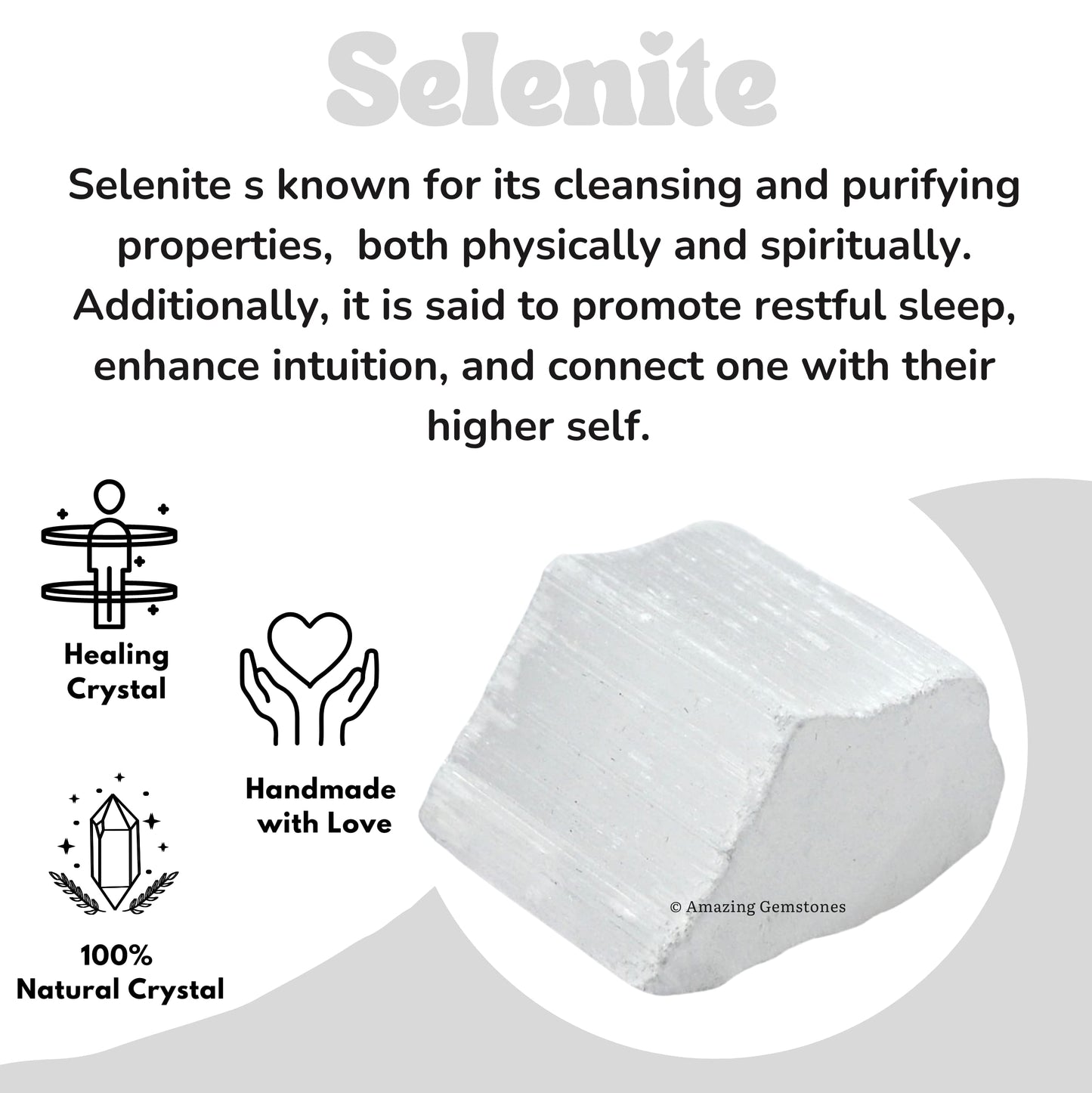 Amazing Gemstone 2 Pieces Selenite Raw Crystals and Healing Stones, Natural Rocks for Tumbling and DIY Raw Stones and Crystals