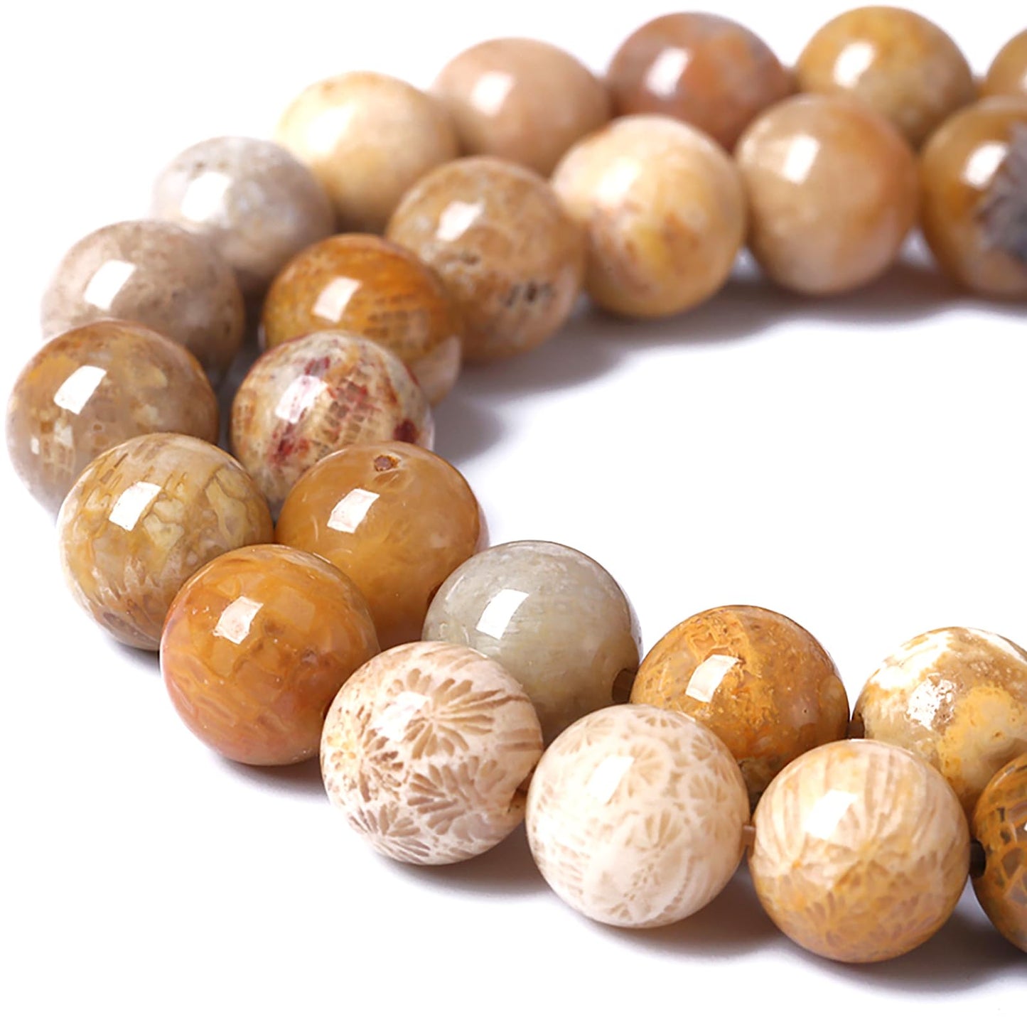 4MM Coral Jade Stone Beads Chrysanthemum Gemstone Round Crystal Energy Jade Beads for Jewelry and Bracelets Making 180pcs 2 Strands 32"