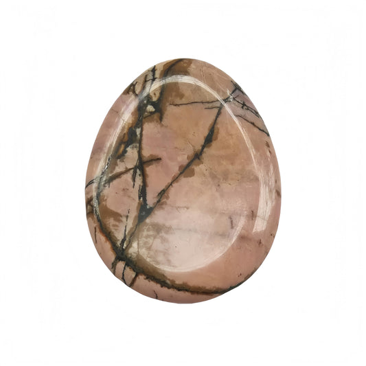 Bacatgem Natural Rhodonite Water Drop Chakra Thumb Worry Stone,Stress Relax Healing Reiki Crystal Pocket Palm Stones