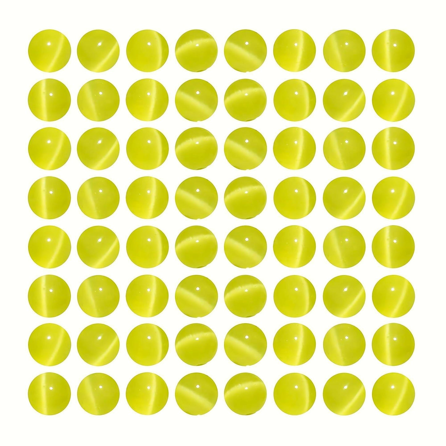 MJDCB 35pcs Lemon Yellow Cat Eye Stone Beads 10mm Round Crystal Loose Bead for Jewelry Making DIY Bracelets Necklace Accessories