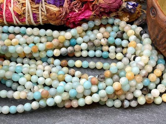 Zenkeeper 108Pcs Amazonite Beads for Bracelet Jewelry Making 8MM Natural Loose Amazonite Stone Beads Gemstone Beads Round