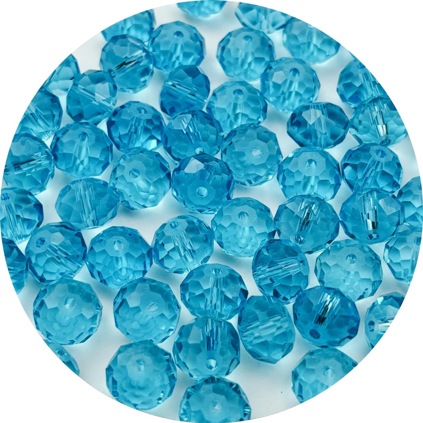 YUEXIGO 600pcs 3mm Crystal Glass Beads for Jewelry Making, Faceted Rondelle Glass Spacer Beads for Wind Chimes Bracelet Earring Necklace DIY Craft(Light Lake Blue)