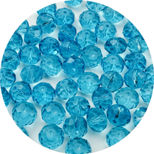 YUEXIGO 600pcs 3mm Crystal Glass Beads for Jewelry Making, Faceted Rondelle Glass Spacer Beads for Wind Chimes Bracelet Earring Necklace DIY Craft(Light Lake Blue)