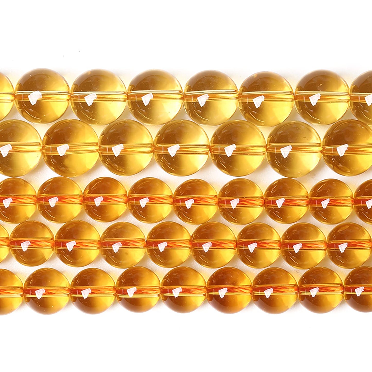 12MM 32PCS Natural Crystal Stone Clean Citrine 3A Grade Loose Beads for Jewelry Making DIY Bracelet