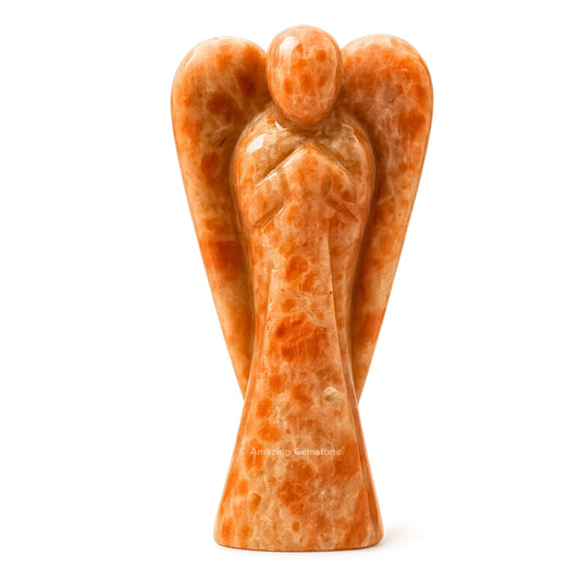 Amazing Gemstone Sunstone Angel - Sunstone Crystal Angel and Pocket Guardian Angel Crystal Figurines (3 inches)