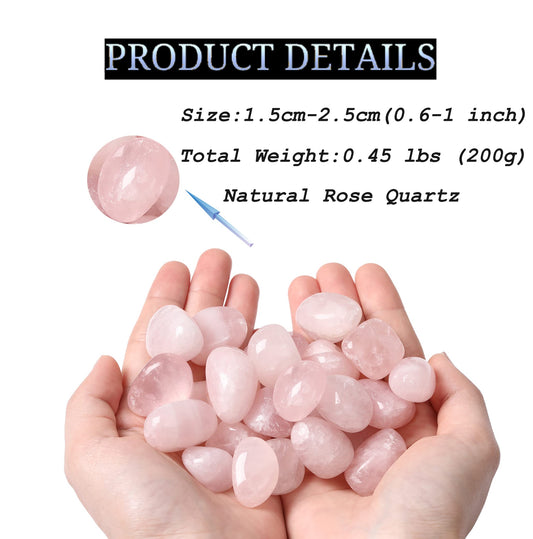 DUQGUHO Rose Quartz Healing Crystals Stones Set Natural Bulk Crystals Tumbled Polished Irregular Crystal Stones Bulk Rocks 0.45 lbs