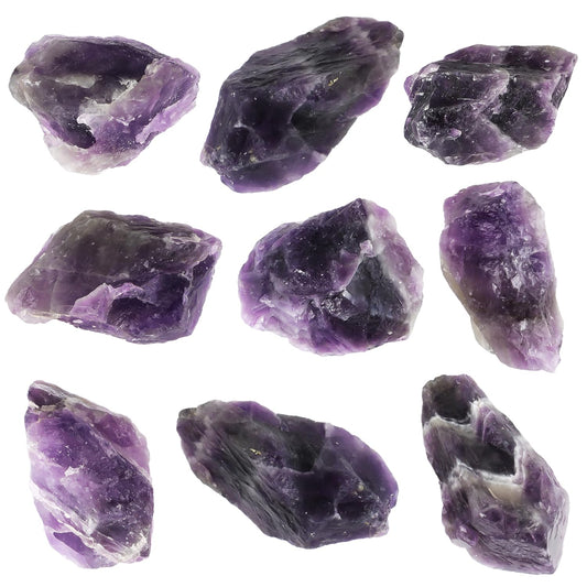 Amethyst 1lb Natural Rough Stones Crystal Large Raw Amethyst Crystals Bulk Healing Gemstones for for Cabbing, Tumbling, Cutting, Lapidary, Polishing, Reiki Crytsal Healing