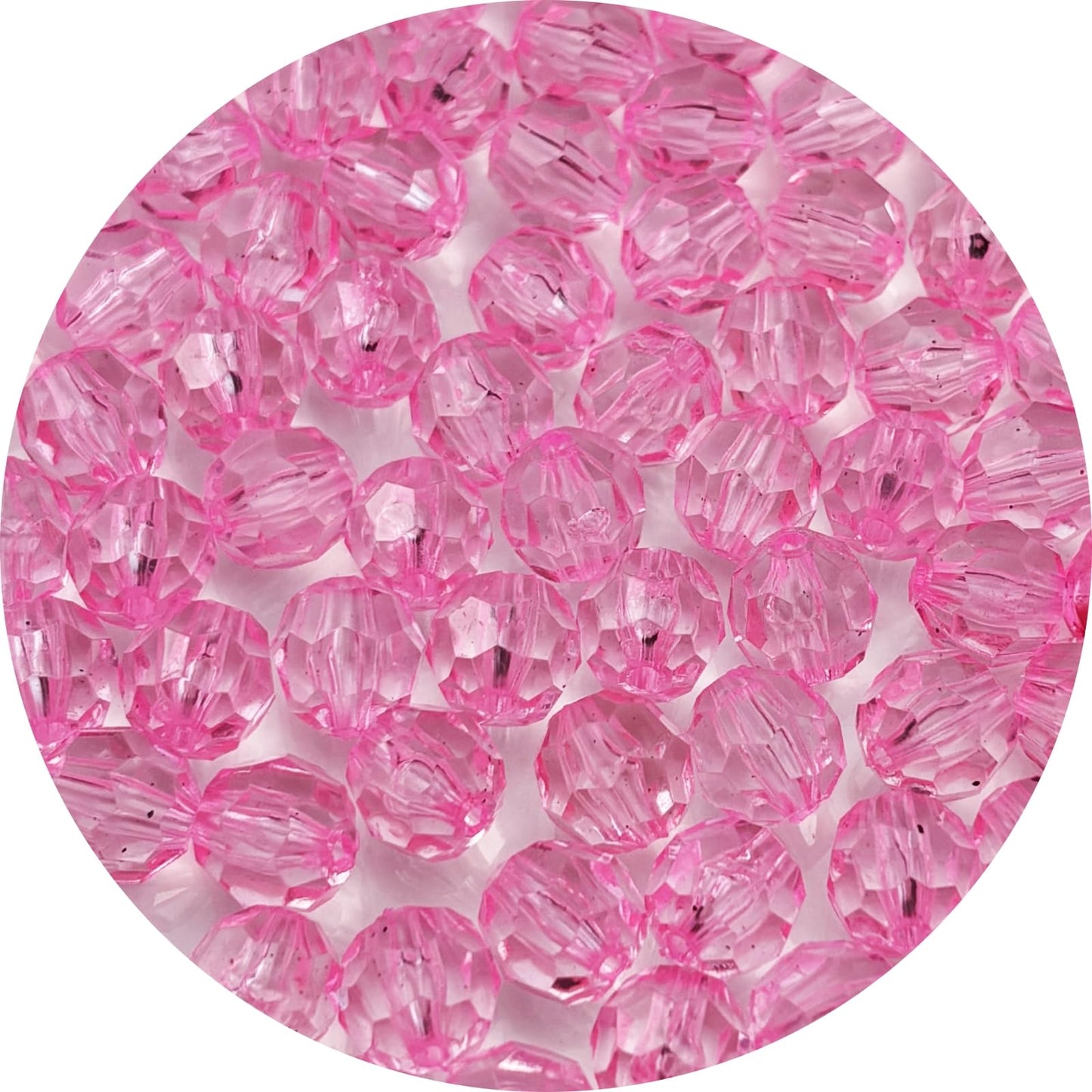 YUEXIGO 200pcs 10mm Acrylic Round Faceted Beads for Crafts Faceted Spacer Beads for Sewing Crafts Decoration Necklaces Bracelets Earrings Jewelry Making(Pink)