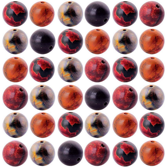 Natural Stone Beads 100pcs 6mm Picasso Jasper Round Genuine Stone Beading Loose Gemstone Hole 1mm DIY Charm Smooth Beads for Bracelet Necklace Earrings Jewelry Making (Picasso Jasper Red, 6mm)